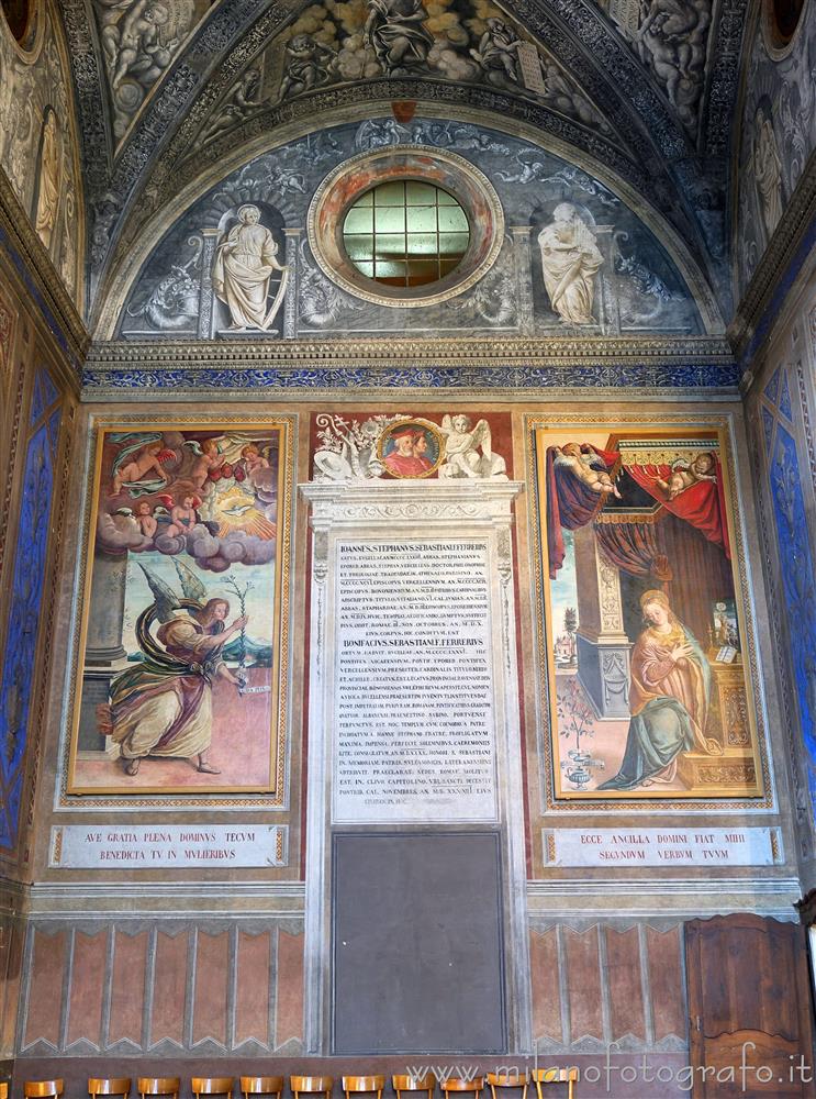 Biella (Italy) - Wall of the left transept arm in the Basilica of San Sebastiano